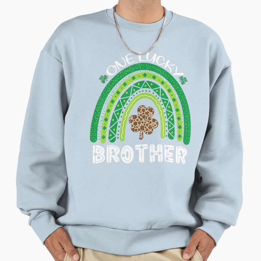 One Lucky Brother Shamrock St Sweatshirt - Fun Novelty Design Unisex - T-Shirt, Sweatshirt, Hoodie
