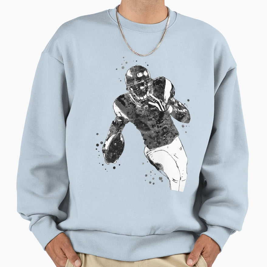 American Football Player Sweatshirt - Unique Graphic for Adults - T-Shirt, Sweatshirt, Hoodie