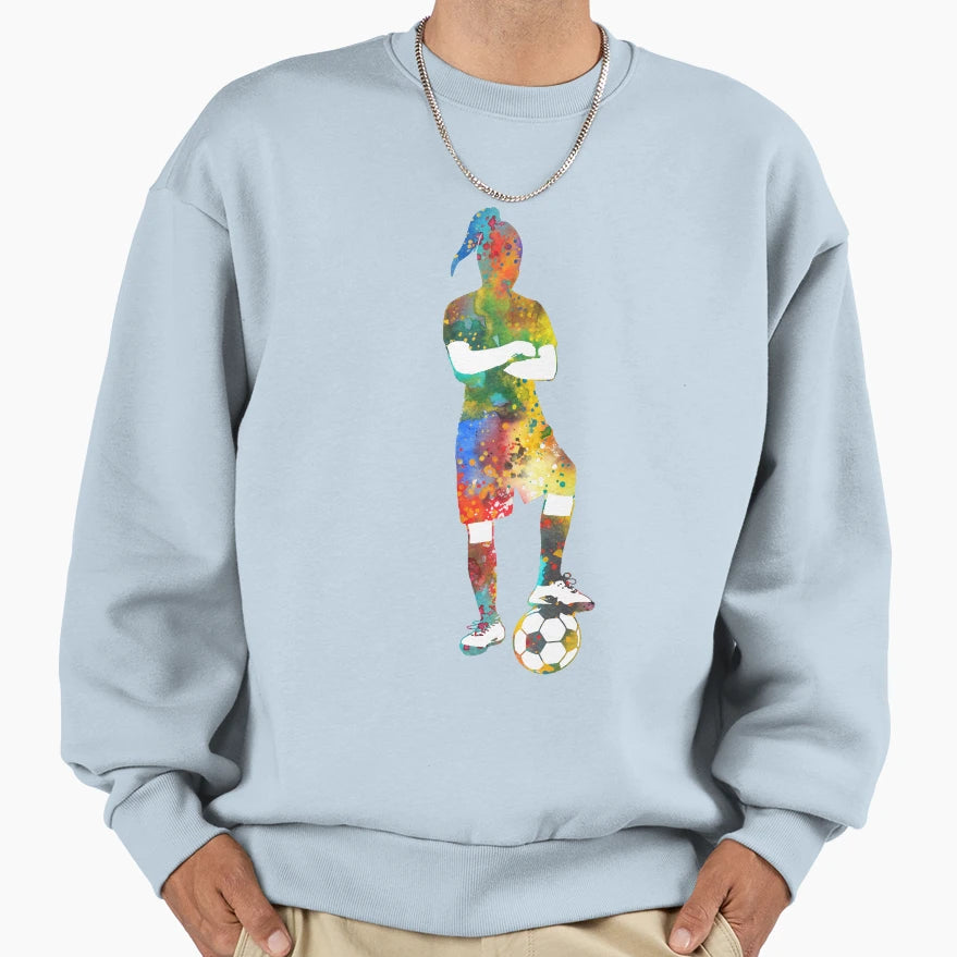 Soccer Player Sweatshirt - Graphic Print Unisex - T-Shirt, Sweatshirt, Hoodie