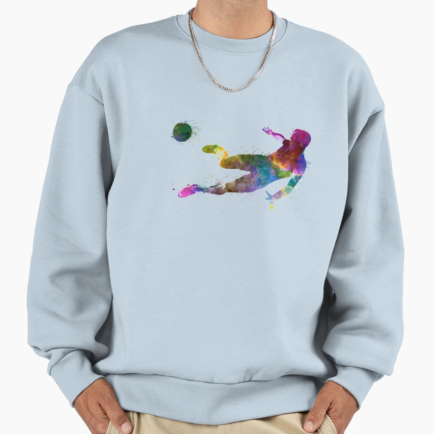 Soccer Football Player Flying Sweatshirt - Novelty Apparel Men Women - T-Shirt, Sweatshirt, Hoodie