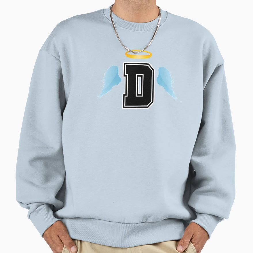 Letter D College Font Good Heaven Sweatshirt - Fun Novelty Design Unisex - T-Shirt, Sweatshirt, Hoodie