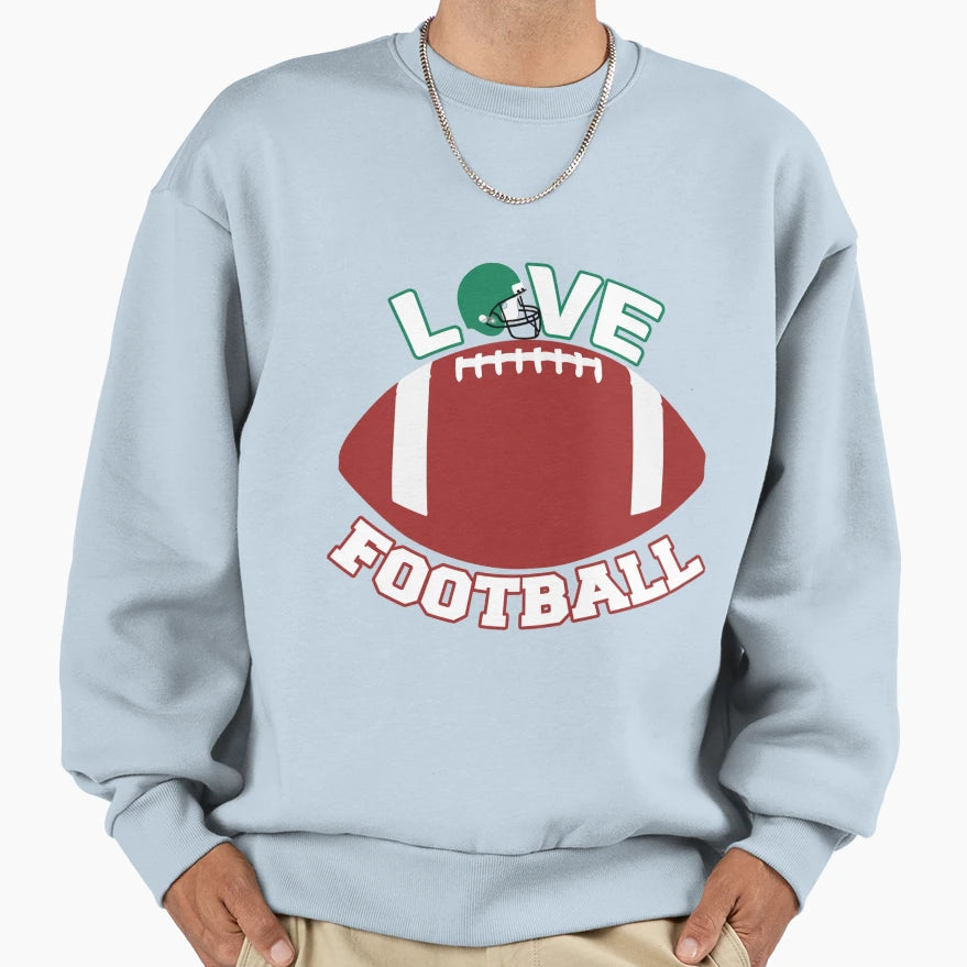 Love Football Sweatshirt - Trendy Graphic for Adults - T-Shirt, Sweatshirt, Hoodie