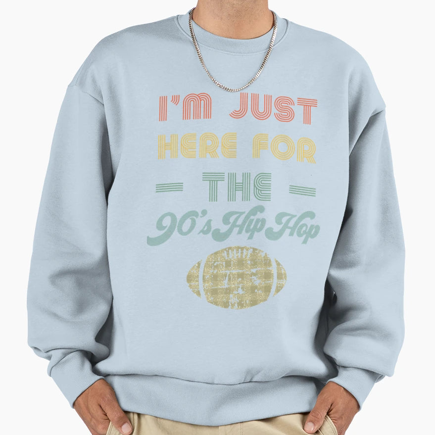 Here 90S Hip Hop Football Party T-Shirt - Unique Graphic Unisex - T-Shirt, Sweatshirt, Hoodie