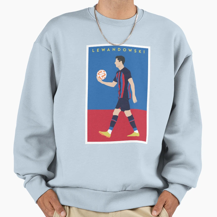 Lewandowski Barcelona Sweatshirt - Aesthetic Graphic for Adults - T-Shirt, Sweatshirt, Hoodie