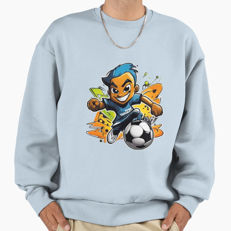 Soccer Squad Kickin It Cartoon Sweatshirt - Trendy Graphic for Adults - T-Shirt, Sweatshirt, Hoodie