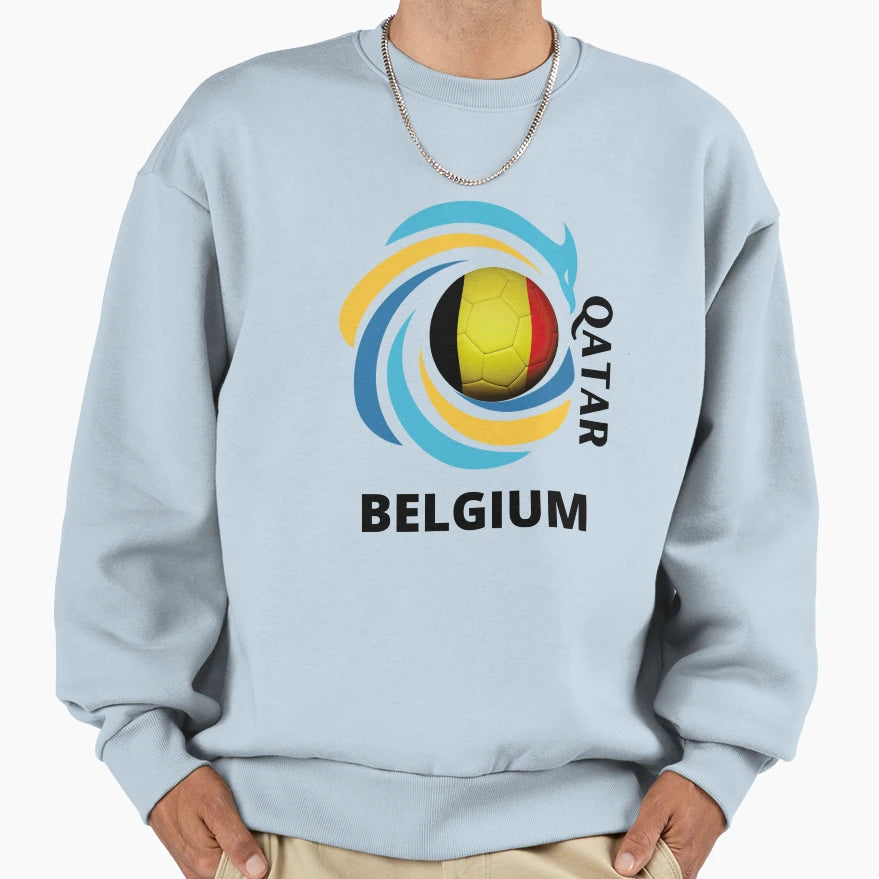 Qatar Football Soccer Team Belgium Sweatshirt - Unique Graphic Men Women - T-Shirt, Sweatshirt, Hoodie
