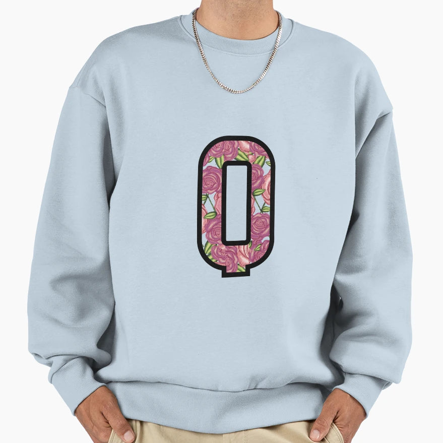 Pretty Rose Letters Letter Q Sweatshirt - Fun Novelty Design Men Women - T-Shirt, Sweatshirt, Hoodie