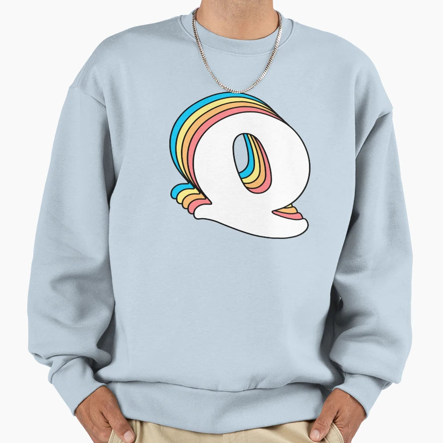 Letter Q Sweatshirt - Casual Everyday Wear Men Women - T-Shirt, Sweatshirt, Hoodie