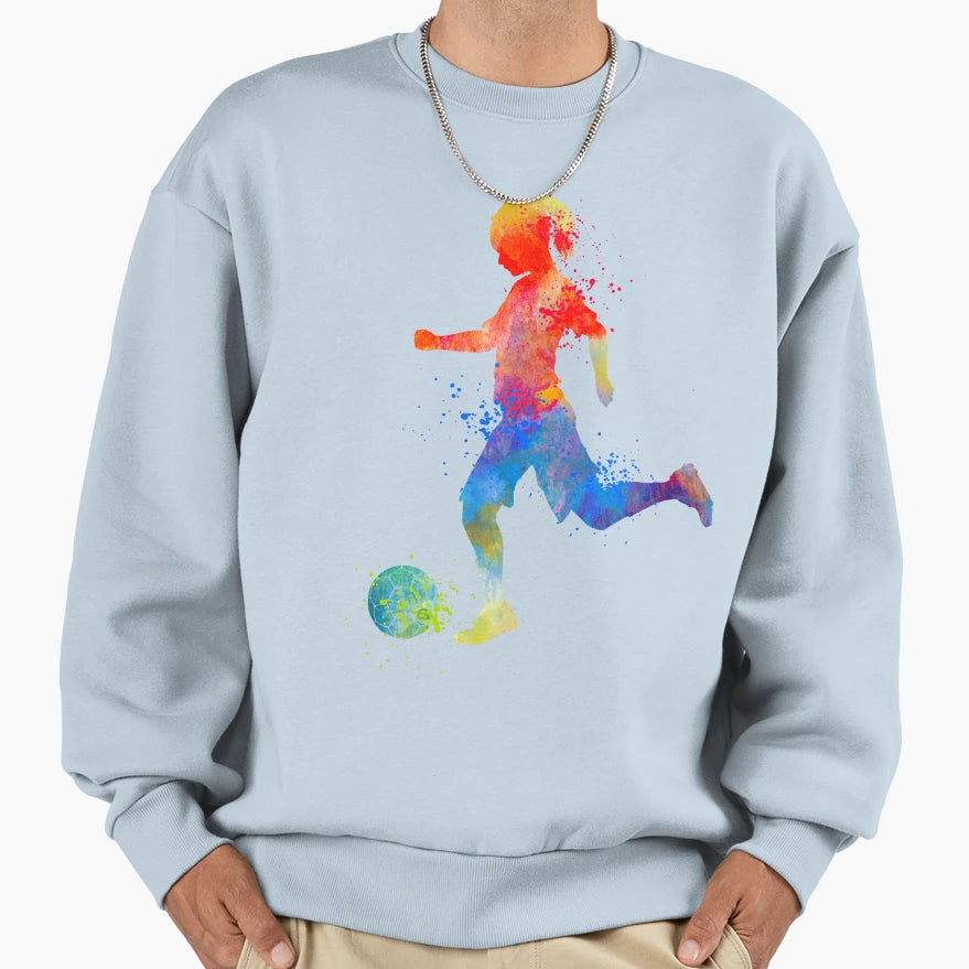 Soccer Watercolour Sports Soccer Gifts Sweatshirt - Unique Graphic Unisex - T-Shirt, Sweatshirt, Hoodie