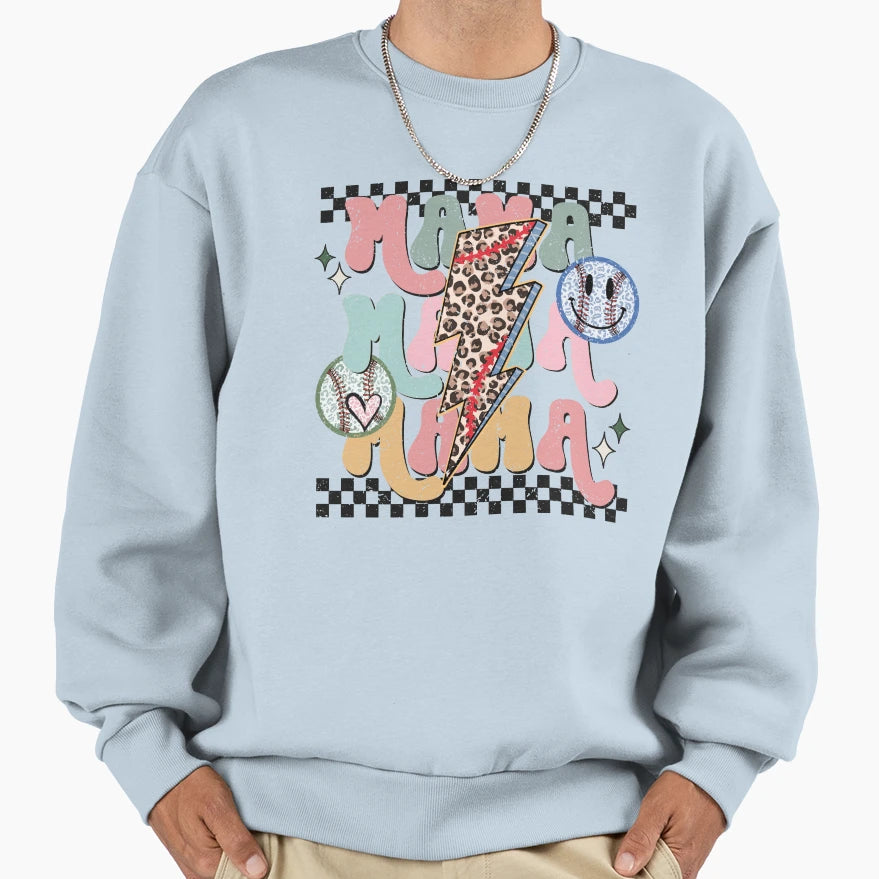 Baseball Mama Sweatshirt - Minimalist Print Men Women - T-Shirt, Sweatshirt, Hoodie