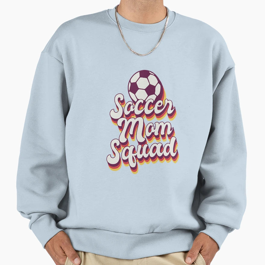 Soccer Mom Squad Team Soccer Sweatshirt - Aesthetic Graphic for Adults - T-Shirt, Sweatshirt, Hoodie