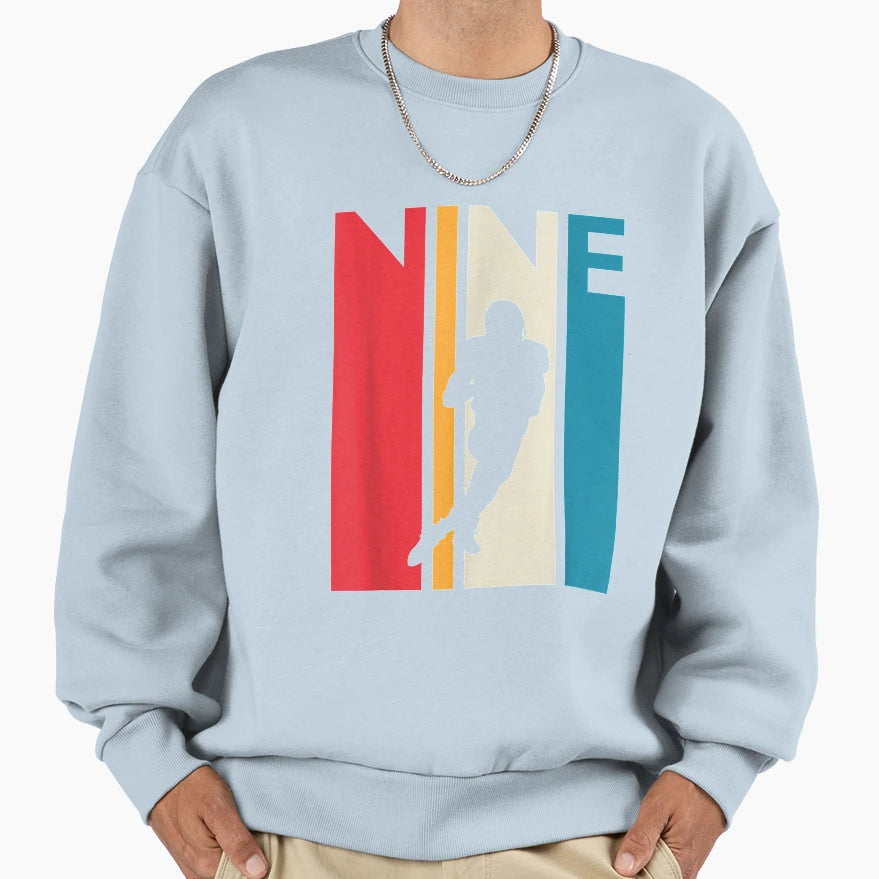 9Th Birthday Gift Nine Football Sweatshirt - Unique Graphic Men Women - T-Shirt, Sweatshirt, Hoodie