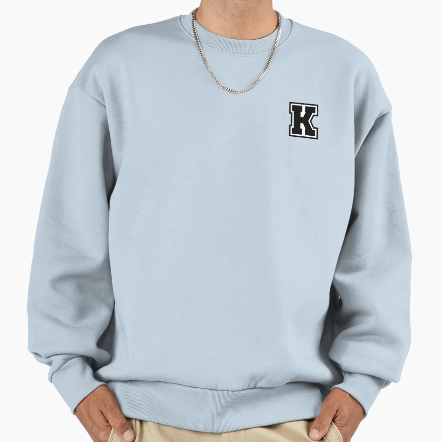 Black K Stylized Initial Alphabet Sweatshirt - Fun Novelty Design Unisex - T-Shirt, Sweatshirt, Hoodie