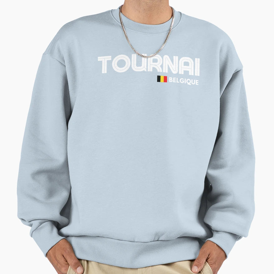 Tournai Belgique Sweatshirt - Minimalist Print Men Women - T-Shirt, Sweatshirt, Hoodie
