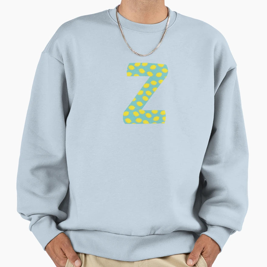 Lemon Summer Monogram Alphabet Sweatshirt - Custom Art Print Men Women - T-Shirt, Sweatshirt, Hoodie