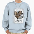 Womens Game Day Leopard Heart Sweatshirt - Casual Everyday Wear Unisex - T-Shirt, Sweatshirt, Hoodie