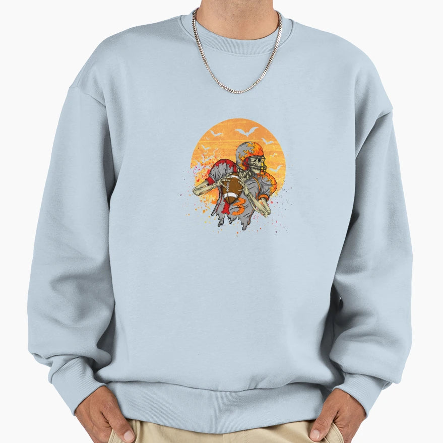 American Football Skeleton Sweatshirt - Minimalist Print for Adults - T-Shirt, Sweatshirt, Hoodie