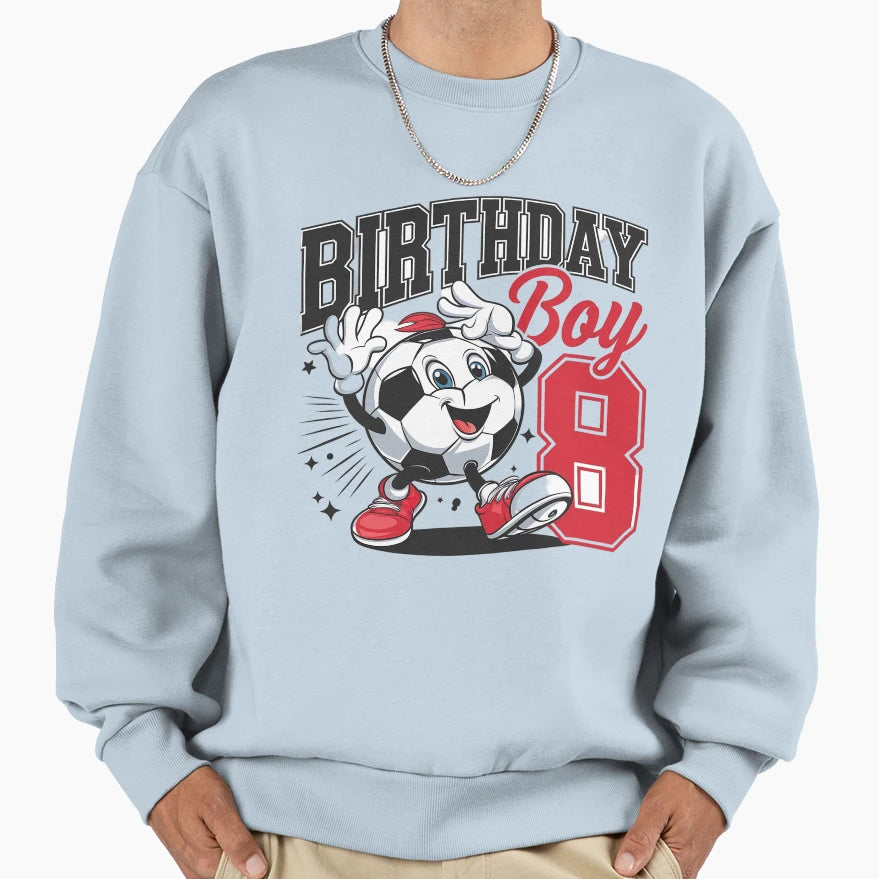 8Th Birthday Football Soccer Eight T-Shirt - Custom Art Print for Adults - T-Shirt, Sweatshirt, Hoodie