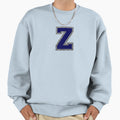 Silver And Navy Varsity Letter Z Sweatshirt - Streetwear Style Men Women - T-Shirt, Sweatshirt, Hoodie