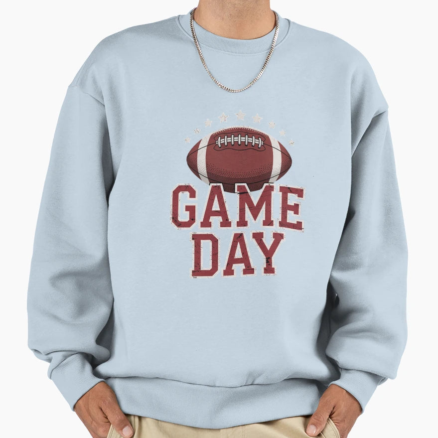 Game Day Football Distressed Sweatshirt - Unique Graphic Unisex - T-Shirt, Sweatshirt, Hoodie