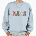 Baseball Mama Checkered Bow Sweatshirt - Graphic Print Men Women - T-Shirt, Sweatshirt, Hoodie