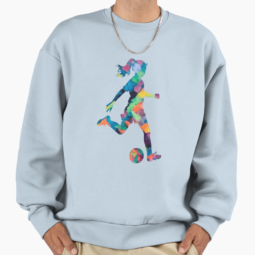 Playing Soccer Football Player Sweatshirt - Aesthetic Graphic for Adults - T-Shirt, Sweatshirt, Hoodie