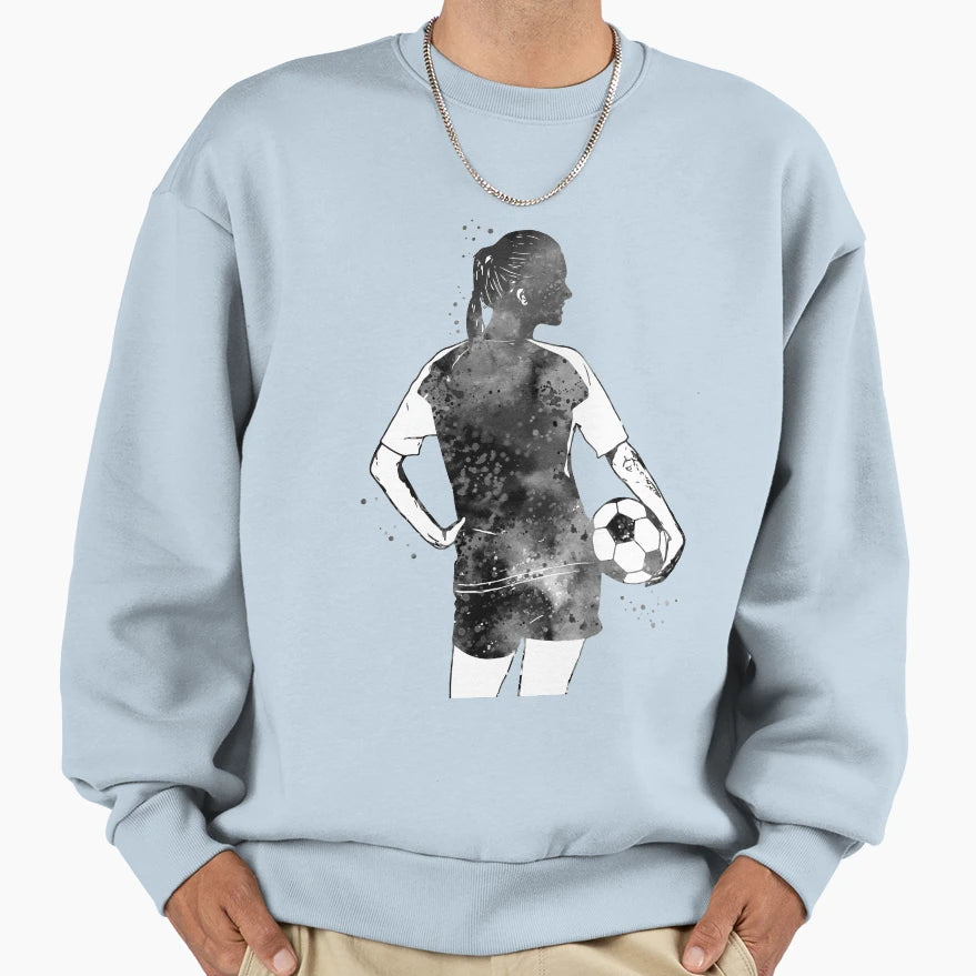 Female Soccer Player Sweatshirt - Casual Everyday Wear for Adults - T-Shirt, Sweatshirt, Hoodie