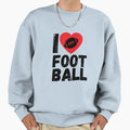 I Love Football Motif American Sweatshirt - Aesthetic Graphic for Adults - T-Shirt, Sweatshirt, Hoodie