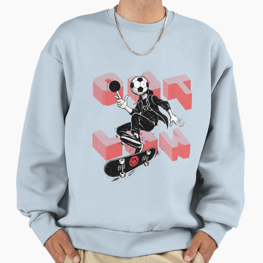 Football Gamer Skater Streetwear Sweatshirt - Minimalist Print Unisex - T-Shirt, Sweatshirt, Hoodie