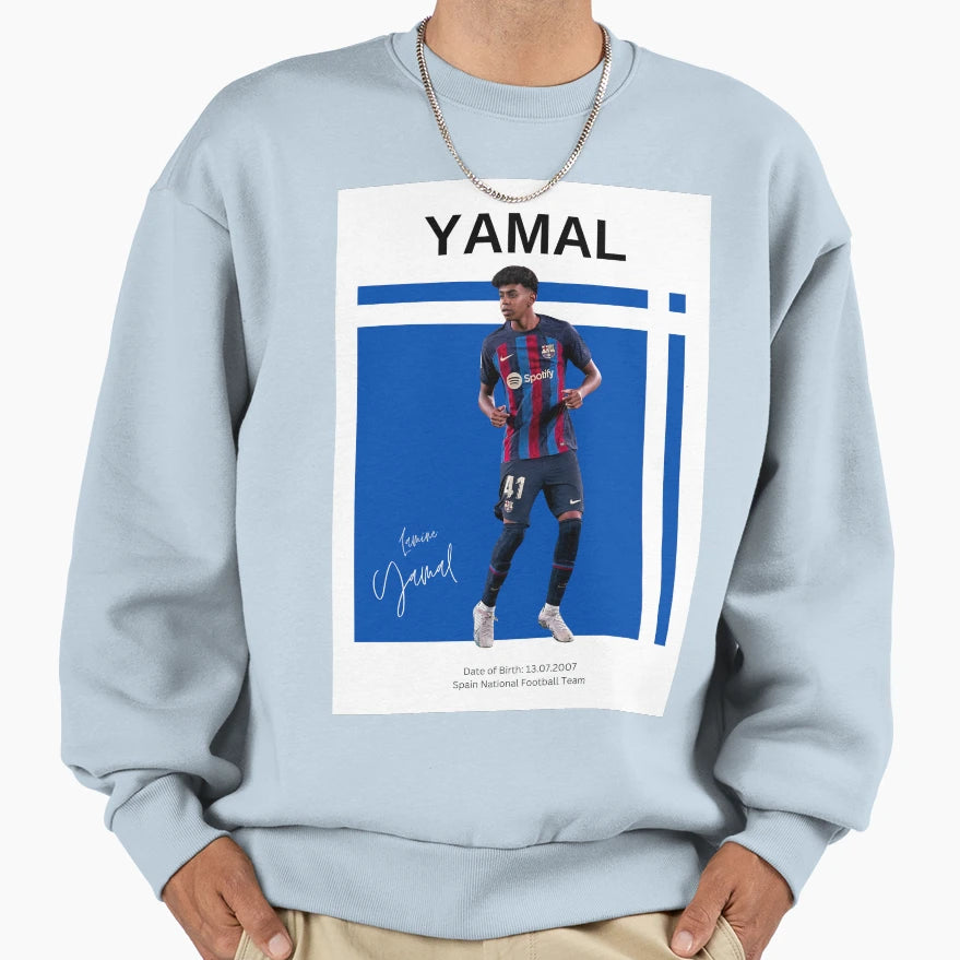Soccer Player Blue Striped Jersey Sweatshirt - Custom Art Print Men Women - T-Shirt, Sweatshirt, Hoodie