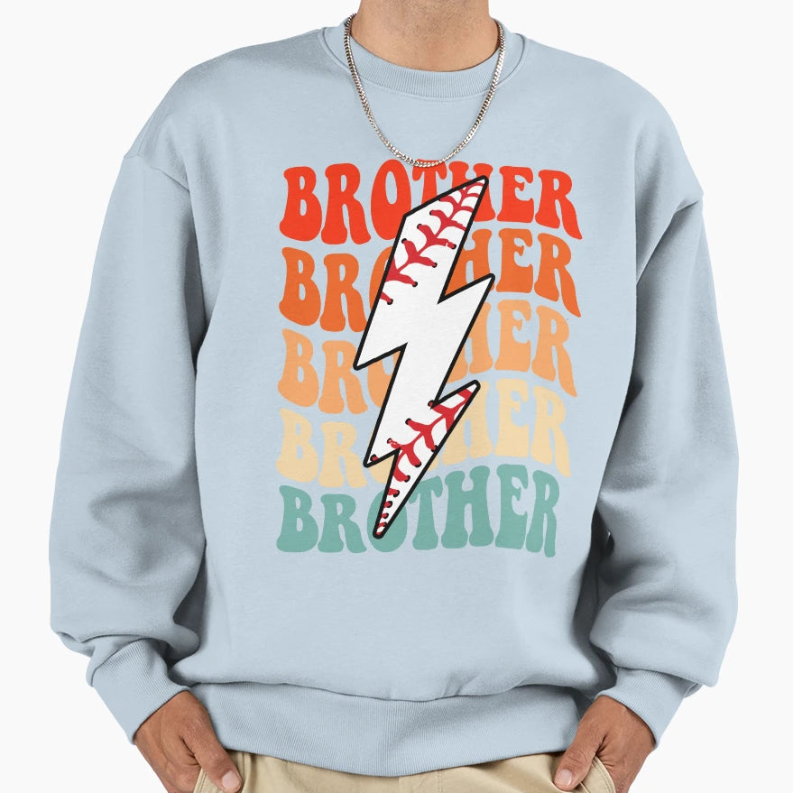 Baseball Brother Groovy Sweatshirt - Casual Everyday Wear Men Women - T-Shirt, Sweatshirt, Hoodie