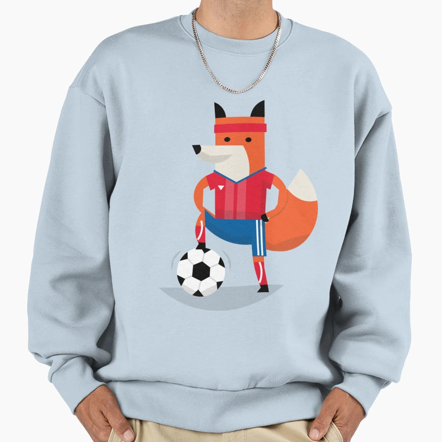 Soccer Animal Fox Gift Sweatshirt - Custom Art Print Unisex - T-Shirt, Sweatshirt, Hoodie