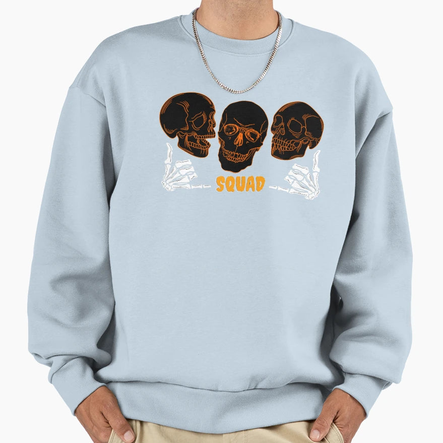 Halloween Skeleton Squad Sweatshirt - Custom Art Print for Adults - T-Shirt, Sweatshirt, Hoodie