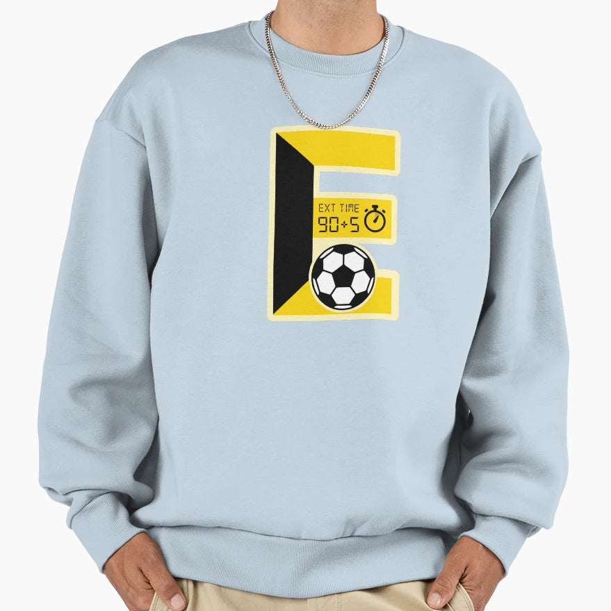 Extra Time Football Monogram E Sweatshirt - Aesthetic Graphic Men Women - T-Shirt, Sweatshirt, Hoodie
