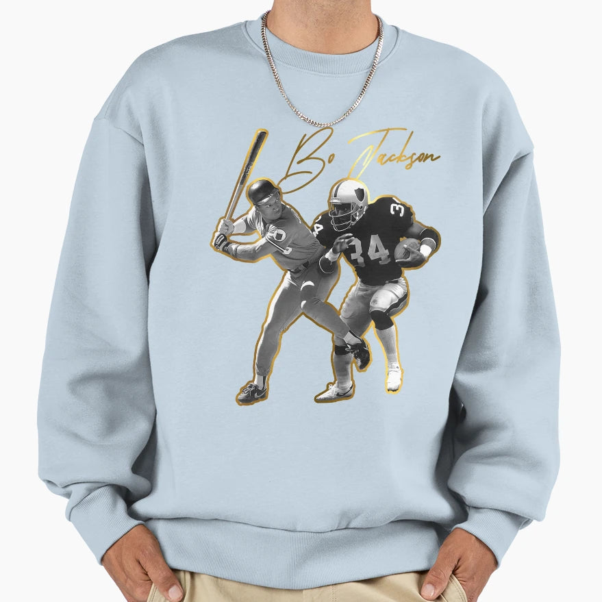 Bo Jackson Gold Tribute Sweatshirt - Fun Novelty Design Men Women - T-Shirt, Sweatshirt, Hoodie