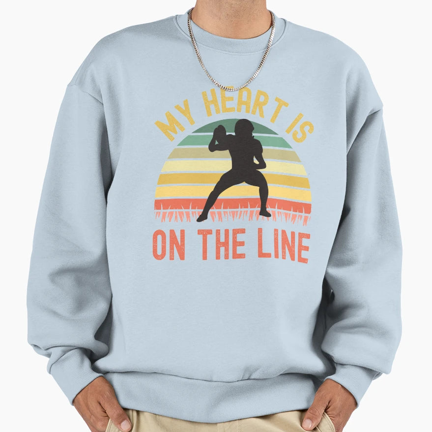 My Heart Is Line Football Offense Sweatshirt - Unique Graphic Men Women - T-Shirt, Sweatshirt, Hoodie