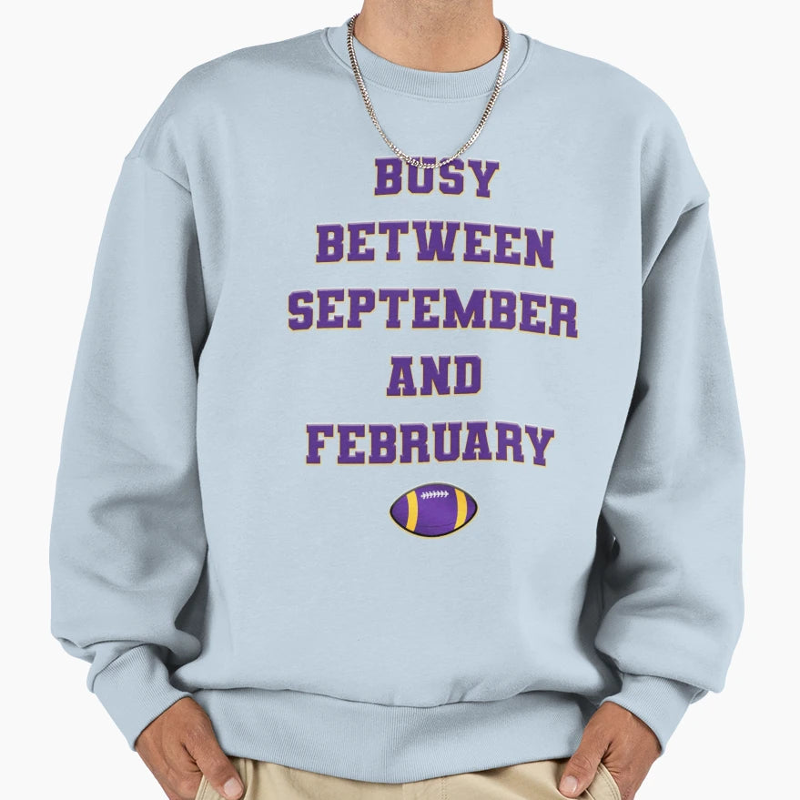 Busy During Football Season Vikings Sweatshirt - Fun Novelty Design Unisex - T-Shirt, Sweatshirt, Hoodie