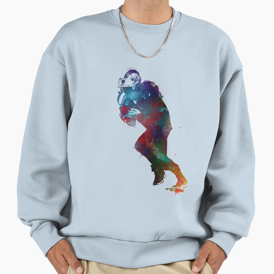 American Football Player Sweatshirt - Fun Novelty Design for Adults - T-Shirt, Sweatshirt, Hoodie