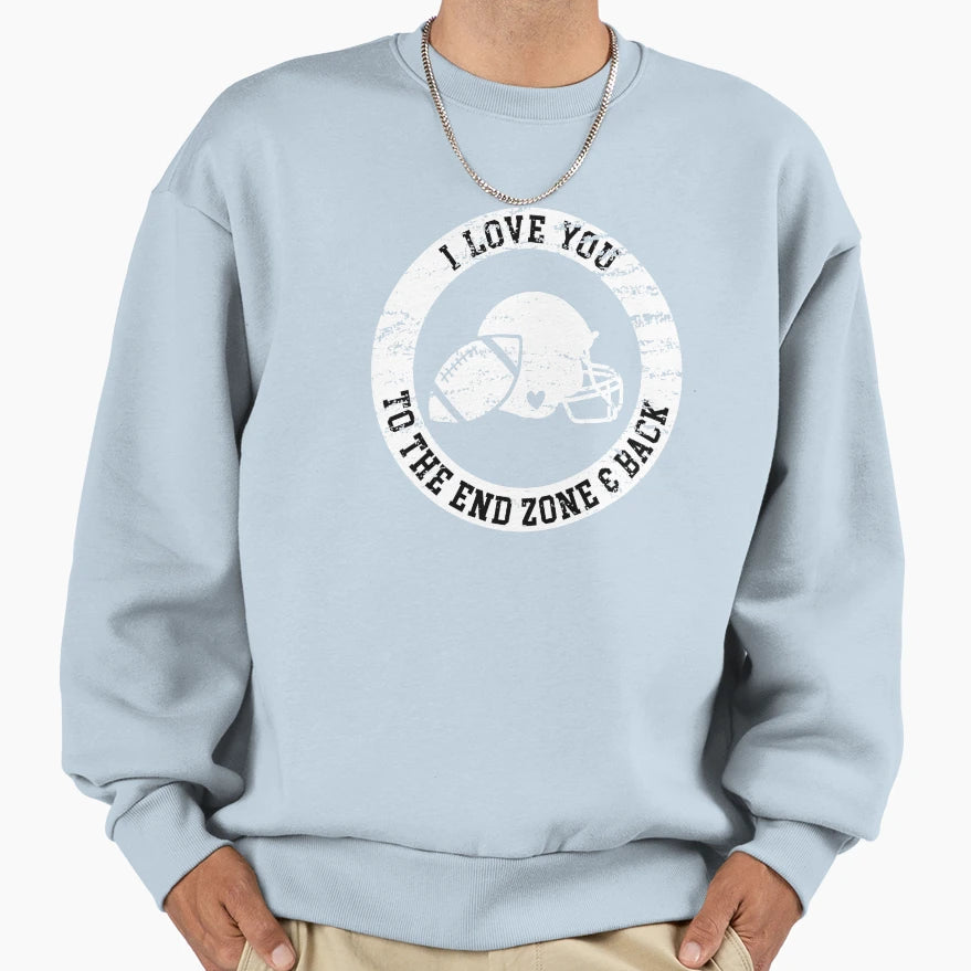 Football Couple Love You End Zone Sweatshirt - Custom Art Print for Adults - T-Shirt, Sweatshirt, Hoodie