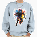 Football Player Ball Splashes Sweatshirt - Novelty Apparel for Adults - T-Shirt, Sweatshirt, Hoodie