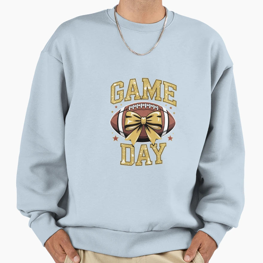 Coquette Bow Game Day Football Sweatshirt - Novelty Apparel for Adults - T-Shirt, Sweatshirt, Hoodie