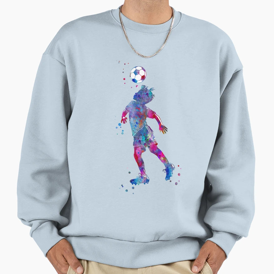 Soccer Player Little Heading Ball Sweatshirt - Fun Novelty Design Men Women - T-Shirt, Sweatshirt, Hoodie