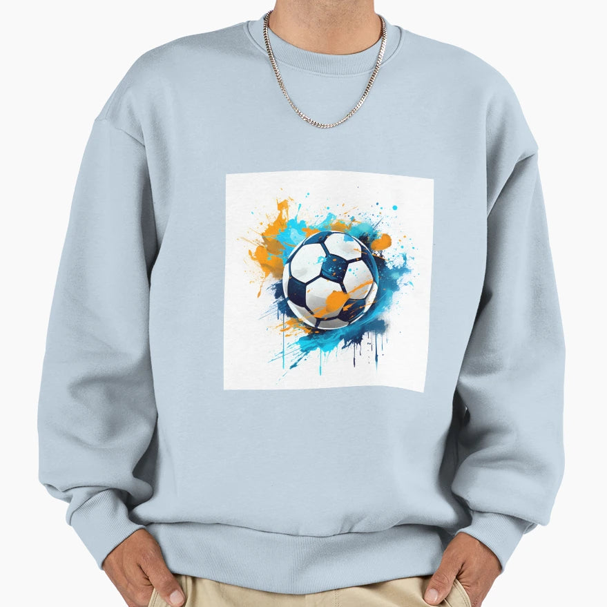 Cartoon Artistic Soccer Ball Sweatshirt - Trendy Graphic Men Women - T-Shirt, Sweatshirt, Hoodie