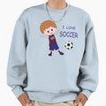 I Love Soccer Blond Barcelona Fan Sweatshirt - Fun Novelty Design Men Women - T-Shirt, Sweatshirt, Hoodie