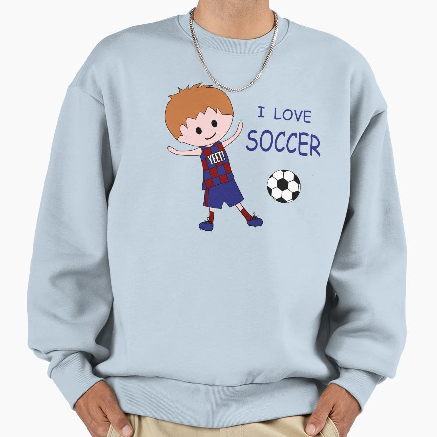 I Love Soccer Blond Barcelona Fan Sweatshirt - Fun Novelty Design Men Women - T-Shirt, Sweatshirt, Hoodie