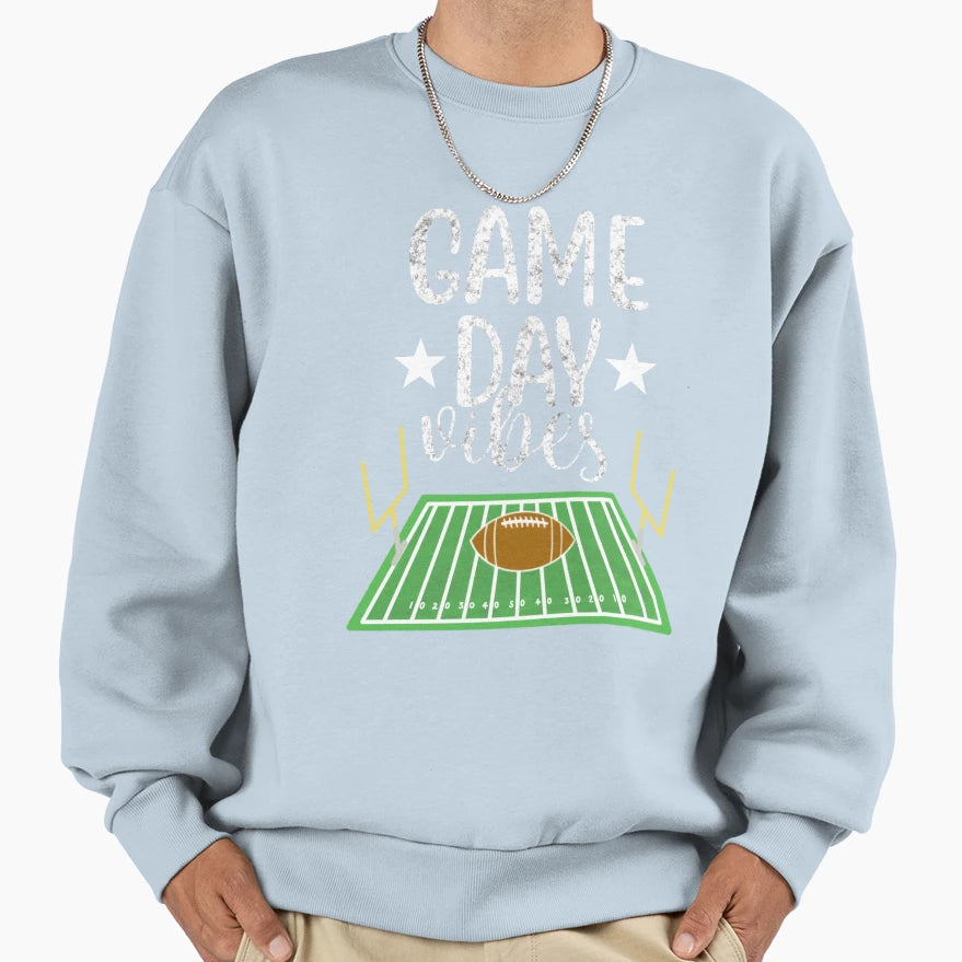 Game Day Football Vibes Sweatshirt - Casual Everyday Wear for Adults - T-Shirt, Sweatshirt, Hoodie