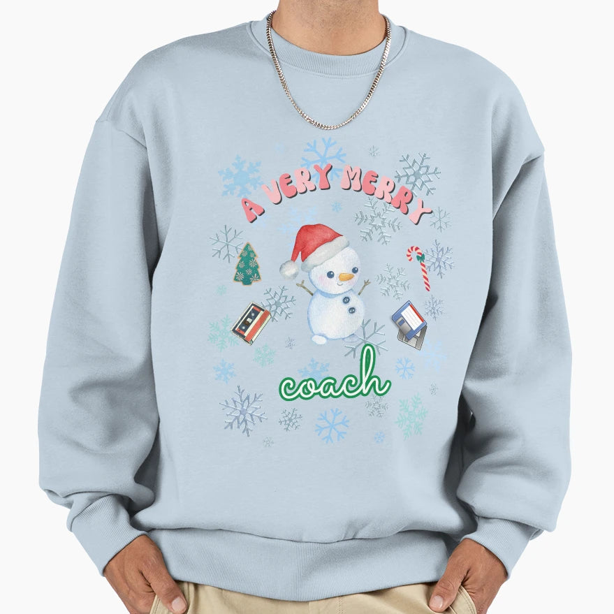 Very Merry Coach Merry Happy Holidays Sweatshirt - Graphic Print Unisex - T-Shirt, Sweatshirt, Hoodie