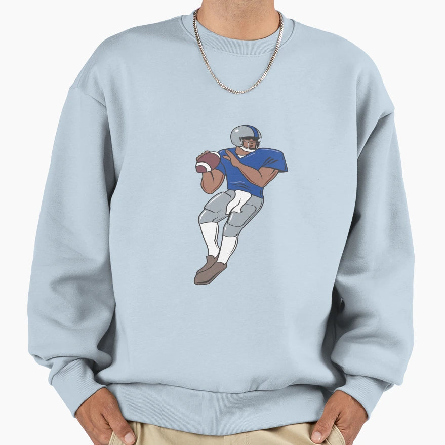 Football Player Sweatshirt - Graphic Print Unisex - T-Shirt, Sweatshirt, Hoodie