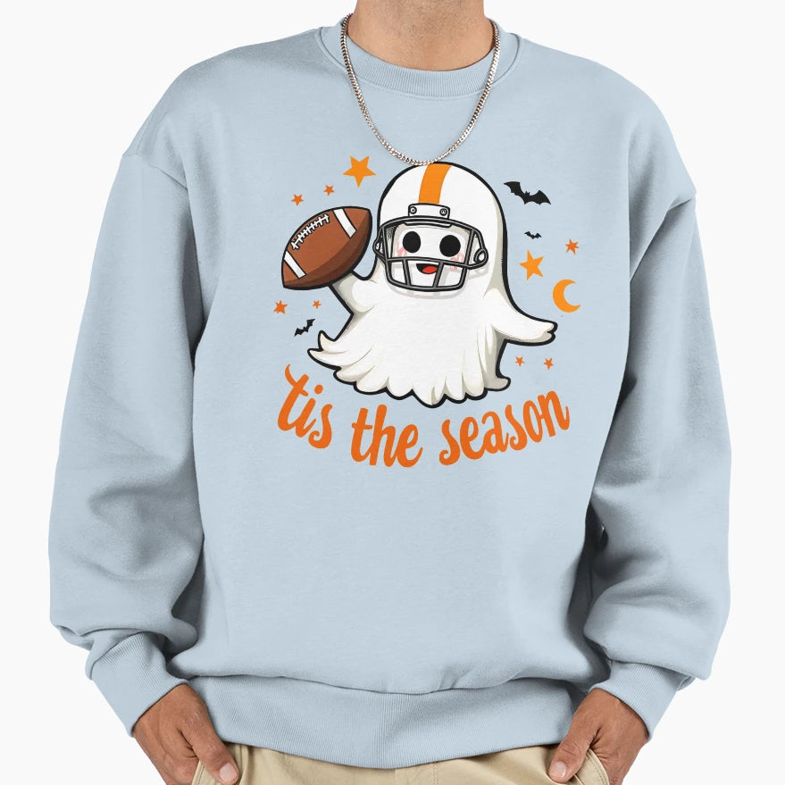 Tis Season Halloween Football Ghost T-Shirt - Fun Novelty Design Unisex - T-Shirt, Sweatshirt, Hoodie