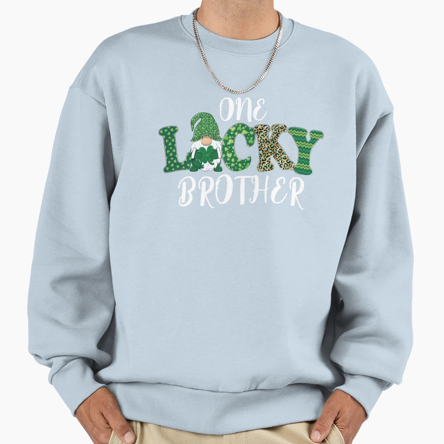 One Lucky Brother St Patricks Day Sweatshirt - Trendy Graphic for Adults - T-Shirt, Sweatshirt, Hoodie